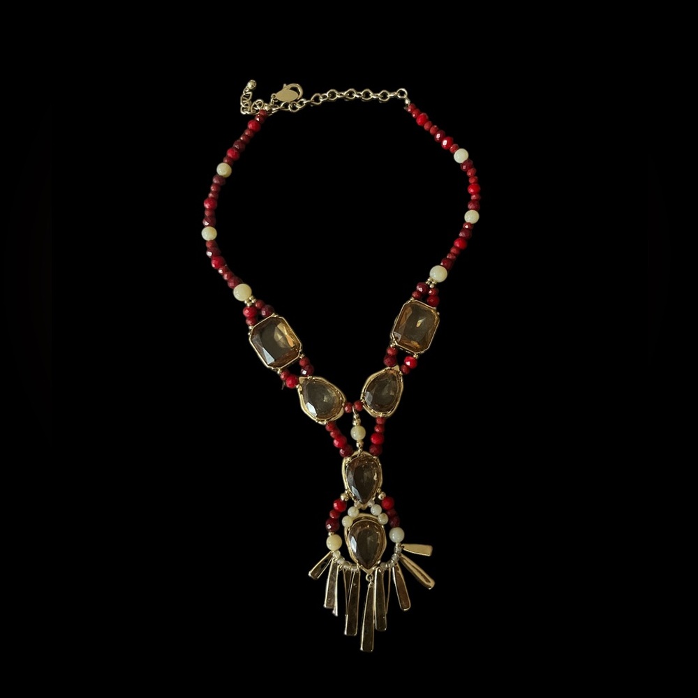 Coldwater Creek sparkly red statement necklace